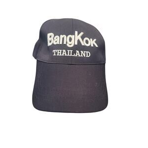 Thailand Bangkok Hat Cap Adjustable Navy Blue And White